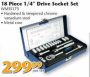 Worksman 18 Piece 1/4" Drive Socket Set WMSS173-Per Set