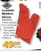 MTS Cowhide Welders Gloves WAN0230-200mm Per Pair