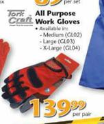 Tork Craft All Purpose Work Gloves-Per Pair