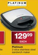 Platinum 2 Slice Stainless Steel Sandwich Maker
