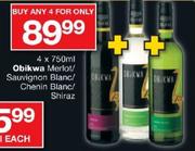 Obikwa Merlot/Sauvignon Blanc/Chenin Blanc/Shiraz-4x750ml