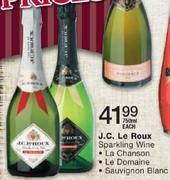J.C. Le Roux Sparkling Wine La Chanson/Le Domaine/Sauvignon Blanc-750ml Each