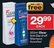 Clear Anti-Dandruff Shampoo Assorted-200ml Each