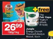 Jungle Energy Crunch Tropical/Lifestyle Muesli-750g/1kg Each