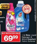 Omo Liquid Detergent-1.5L & Comfort Fabric Softener-800ml