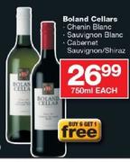 Boland Cellars Chenin Blanc/Sauvignon Blanc/Cabernet Sauvignon/Shiraz-750ml Each