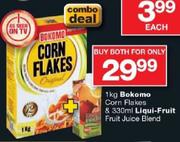 Bokomo Corn Flakes-1kg & 330ml Liqui-Fruit Juice Blend