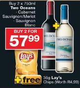 Two Oceans Cabernet Sauvignon/Merlot Or Sauvignon Blanc-2 x 750ml