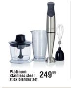 Platinum Stainless Steel Stick Blender Set