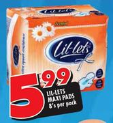 Lil-Lets Maxi Pads-8's Per Pack