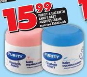 Purity & Elizabeth Anne's Baby Aqueous Cream-350ml Each