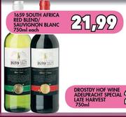 1659 South Africa Red Blend/Sauvignon Blanc-750ml Each