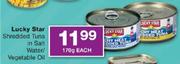 Lucky Star Shredded Tuna In Salt Water/Vegetable Oil-170gm Each