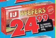 I&J Beefers Beef Patties-500gm