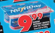 Danone Nutriday Smooth Low Fat Yoghurt-6 x 100gm