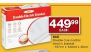 SCE Double Dual-Control 187x140x40cm Electric Blanket