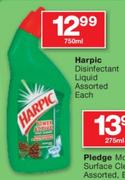 Harpic Disinfectant Liquid Assorted -750ml