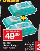 Sweet Baby Baby Wipes-3x80's