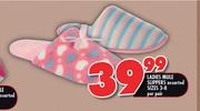 Ladies Mule Slippers Assorted Sizes 3-8 Per Pair