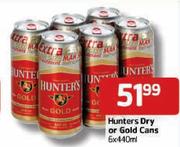 Hunters Dry Or Gold Cans-6x440ml