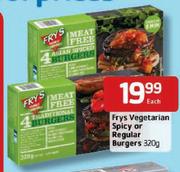Frys Vegetarian Spicy or Regular Burgers-320gm Each