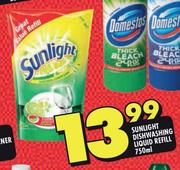 Sunlight Dishwashing Liquid Refill-750ml