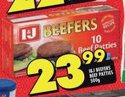 I&J Beefers Beef Patties-500g
