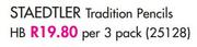 Staedtler Tradition Pencils HB-Per 3 Pack