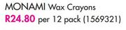 Monami Wax Crayons-Per 12 Pack
