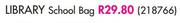 Library School Bag