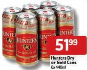 Hunters Dry or Gold Cans-6x440ml