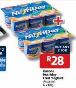 Danone 2's Nutriday Fruit Yoghurt Assorted-6 x 100g
