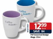 PnP Assorted Design 295ml Mugs-Each