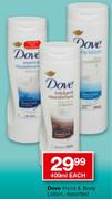 Dove Hand & Body Lotion-400ml Each