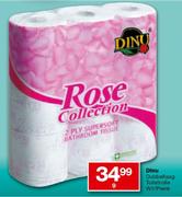 Dinu Dubbellaag Toiletrolle(Wit/Pienk)-9's