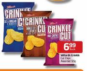 Willards Crinkle Cut Chips- 125g Each