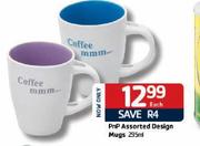 Pnp Assorted Design Mugs -295ml Each