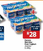  Danone Nutriday Fruit Yoghurt- 6X100g 