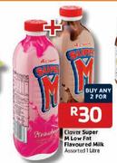 Clover Super M Low Fat-Flavoured Milk Assorted-2x1ltr