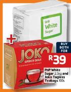 Pnp White Sugar-2.5kg & Joko Tagless-Teabags-100's