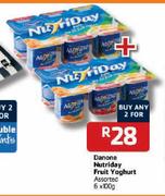 Danone Nutriday Fruit Yoghurt Assorted-6x100g