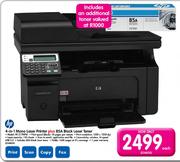 HP 4-In-1 Mono Laser Printer+ 85A Black Laser Toner(M1217NFW)-Each