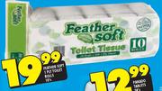 Feather Soft 1 Ply Toilet Rolls-10's