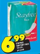 Stayfree Sanitary Pads-10's/8's Per Pack