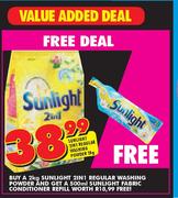 Sunlight 2 In 1 Regular Washing Powder-2kg Each