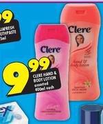  Clere Hand & Body Lotion-400ml Each