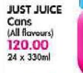 Just Juice Cans(All Flavours)-24x330ml