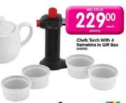 Chefs Torch With 4 Ramekins In Gift Box-Each