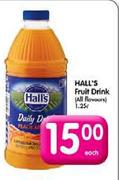 Hall's Fruit Drink-1.25ltr Each