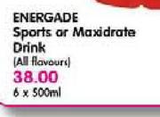Energade Sports Or Maxidrate Drink(All Flavours)-6x500ml